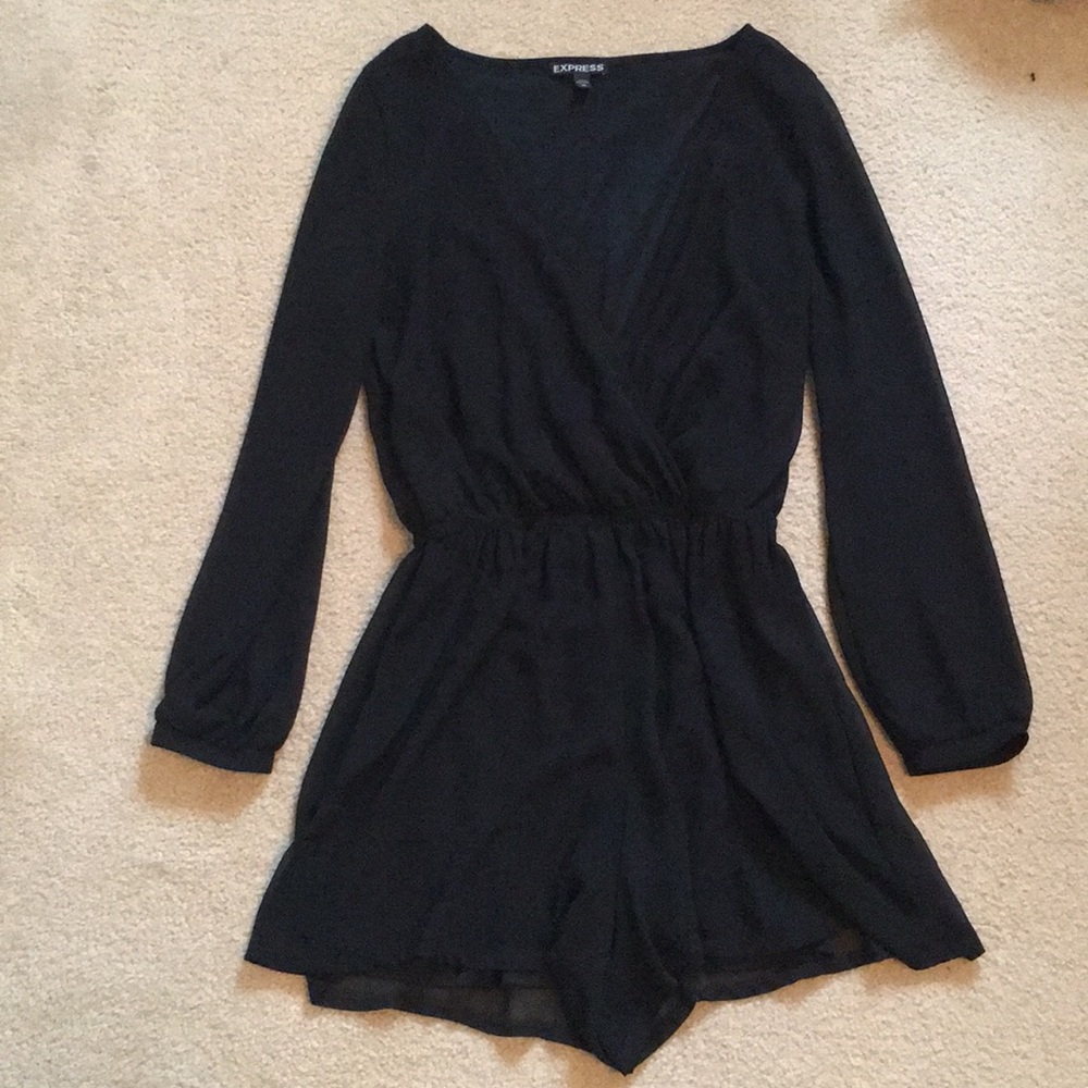 Black Long Sleeve Romper